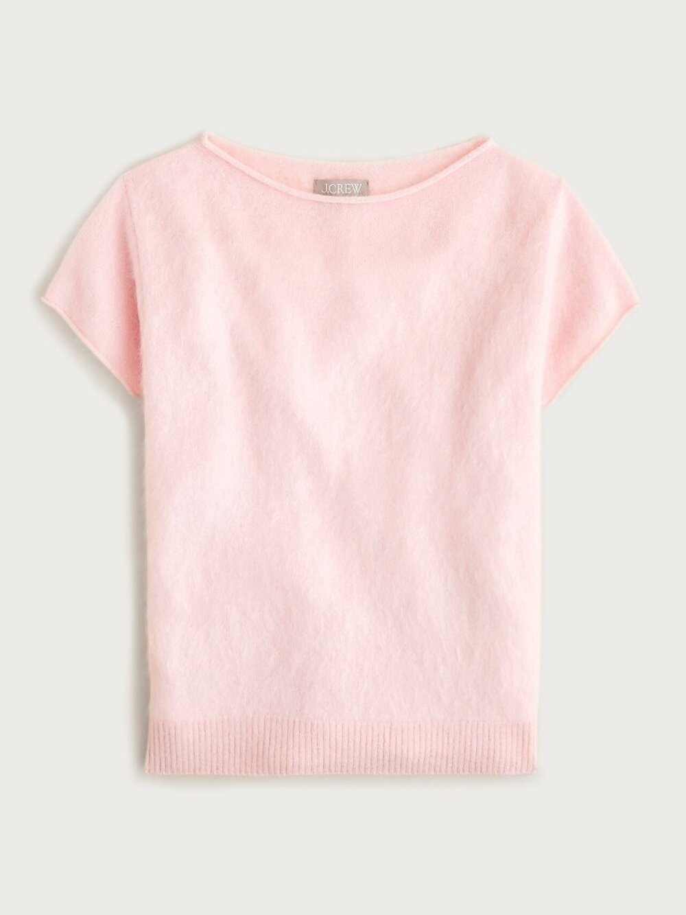 J. Crew Brushed Cashmere Boatneck Short Sleeve Sweater Large NWT